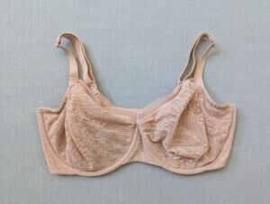 Soma Unlined Balconette Bra 38G Hush Stretch Lace Underwire Full Coverage
